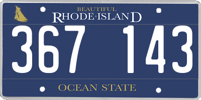 RI license plate 367143