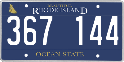 RI license plate 367144