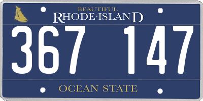 RI license plate 367147
