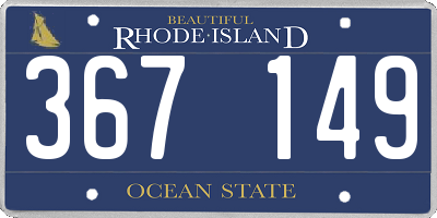 RI license plate 367149