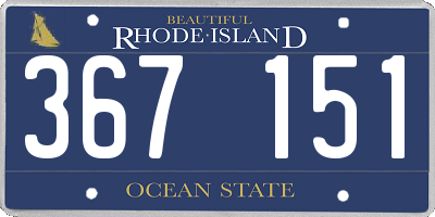 RI license plate 367151