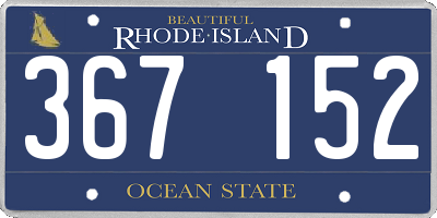 RI license plate 367152