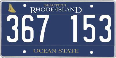 RI license plate 367153