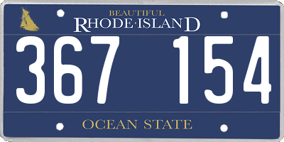 RI license plate 367154