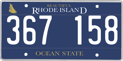 RI license plate 367158