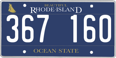 RI license plate 367160