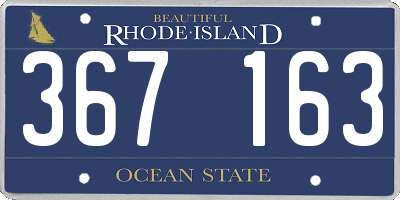 RI license plate 367163