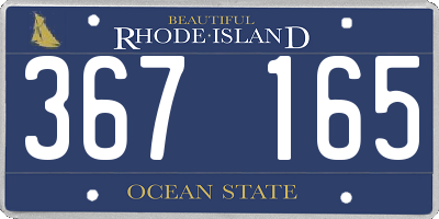 RI license plate 367165