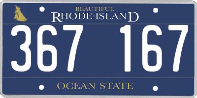 RI license plate 367167