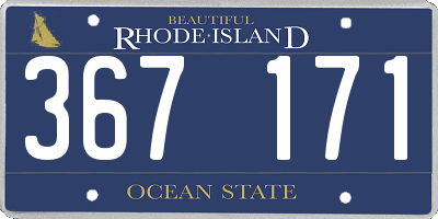 RI license plate 367171