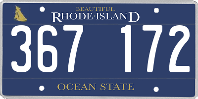 RI license plate 367172