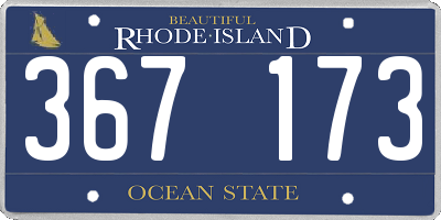 RI license plate 367173
