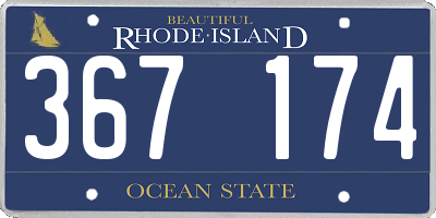 RI license plate 367174