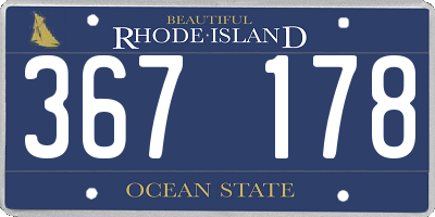 RI license plate 367178