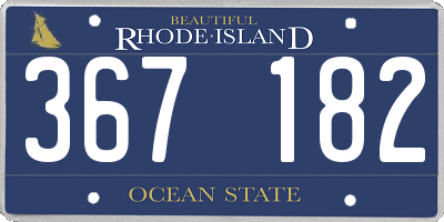 RI license plate 367182