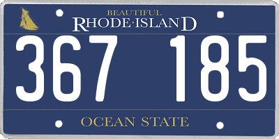 RI license plate 367185