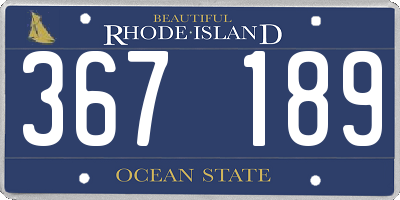 RI license plate 367189
