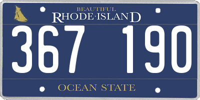 RI license plate 367190