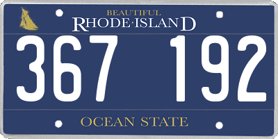 RI license plate 367192