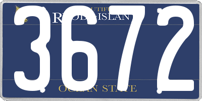 RI license plate 3672