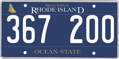 RI license plate 367200