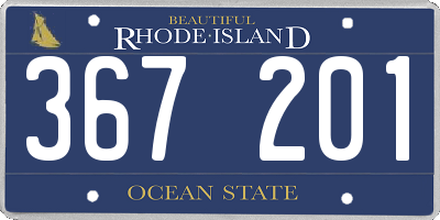 RI license plate 367201