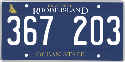 RI license plate 367203