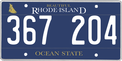 RI license plate 367204