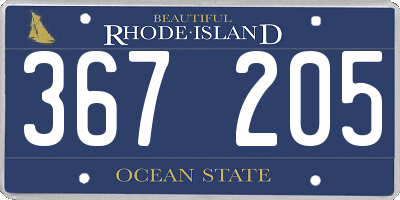 RI license plate 367205