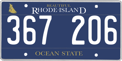 RI license plate 367206