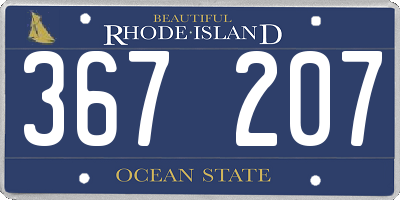 RI license plate 367207