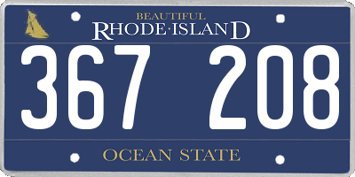 RI license plate 367208