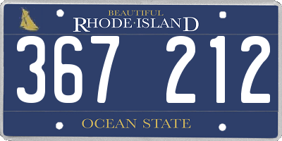 RI license plate 367212