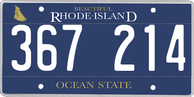 RI license plate 367214