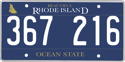 RI license plate 367216