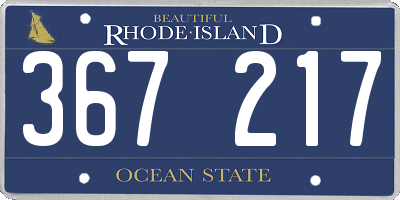 RI license plate 367217