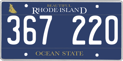 RI license plate 367220