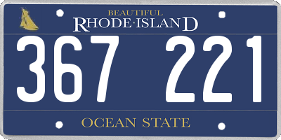 RI license plate 367221