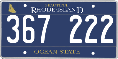 RI license plate 367222