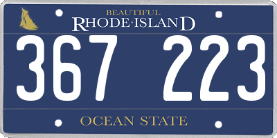 RI license plate 367223