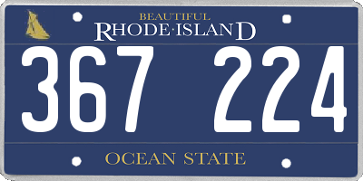 RI license plate 367224