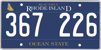 RI license plate 367226