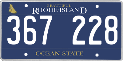 RI license plate 367228
