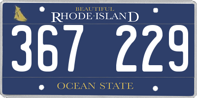 RI license plate 367229