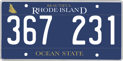 RI license plate 367231