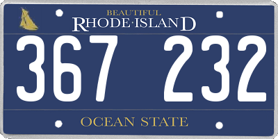 RI license plate 367232