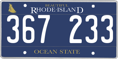 RI license plate 367233