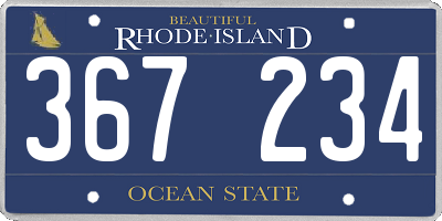 RI license plate 367234