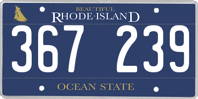 RI license plate 367239