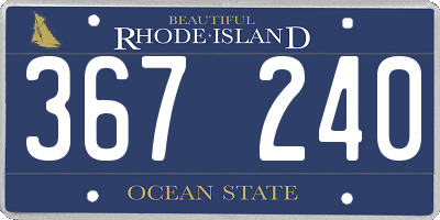 RI license plate 367240